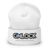 ONLOCK Logo Slogan Cuffed Beanie - White