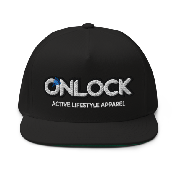 ONLOCK Logo Slogan Flat Bill Cap - Black