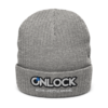 ONLOCK Logo Slogan Recycled Cuffed Beanie - Light Grey Melange