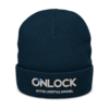 ONLOCK Logo Slogan Recycled Cuffed Beanie - Navy