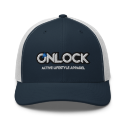ONLOCK Logo Slogan Retro Trucker Cap - Navy / White