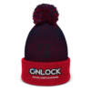 ONLOCK Logo Slogan Pom-Pom Beanie - Navy / Red
