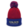 ONLOCK Logo Slogan Pom-Pom Beanie - Red / Royal