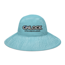 ONLOCK Logo Slogan Wide Brim Bucket Hat - Caribbean Blue