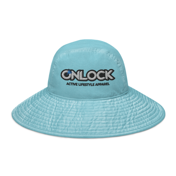 ONLOCK Logo Slogan Wide Brim Bucket Hat - Caribbean Blue