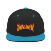 ONLOCK Yellow Red Flames Gnar Snapback Hat - Black / Teal