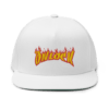 ONLOCK Yellow Red Flames Gnar Flat Bill Cap - White