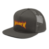 ONLOCK Yellow Red Flames Gnar Mesh Back Snapback - Charcoal Gray