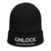 ONLOCK Logo Slogan Organic Ribbed Beanie - Black