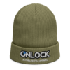 ONLOCK Logo Slogan Organic Ribbed Beanie - Olive Green