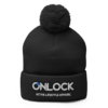ONLOCK Logo Slogan Pom-Pom Knit Cap - Black