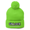ONLOCK Logo Slogan Pom-Pom Knit Cap - Neon Green