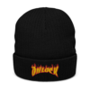 ONLOCK Yellow Red Flames Gnar Recycled Cuffed Beanie - Black