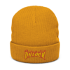 ONLOCK Yellow Red Flames Gnar Recycled Cuffed Beanie - Mustard