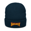 ONLOCK Yellow Red Flames Gnar Recycled Cuffed Beanie - Navy