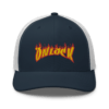 ONLOCK Yellow Red Flames Gnar Retro Trucker Cap - Navy / White