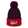 ONLOCK Team Player White Pom-Pom Beanie - Navy / Red