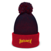 ONLOCK Yellow Red Flames Gnar Speckled Pom-Pom Beanie - Navy / Red