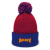 ONLOCK Yellow Red Flames Gnar Speckled Pom-Pom Beanie - Red / Royal