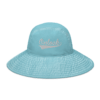 ONLOCK Team Player White Wide Brim Bucket Hat - Caribbean Blue
