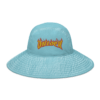 ONLOCK Yellow Red Flames Gnar Wide Brim Bucket Hat - Caribbean Blue