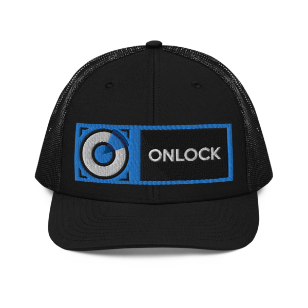 ONLOCK Blue Rectangle Trucker Cap Front
